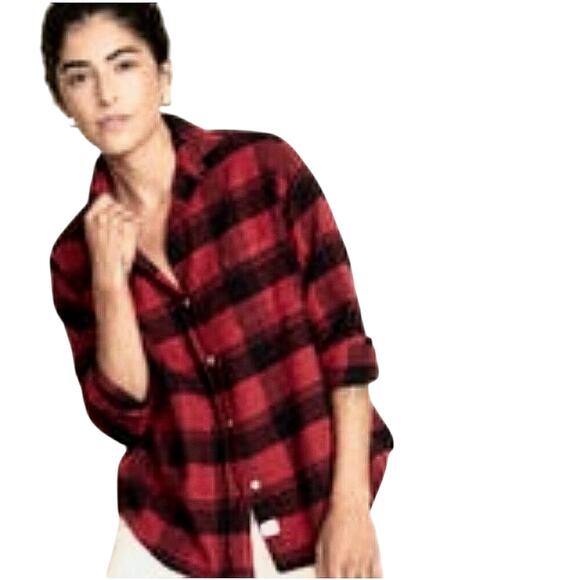 FRANK & EILEEN x GRAYSON Women’s The Hero Shirt Red and Black Plaid - Picture 1 of 5
